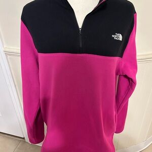 The North Face Black and Pink Fleece Pullover Size X-Large-EUC -Like New!